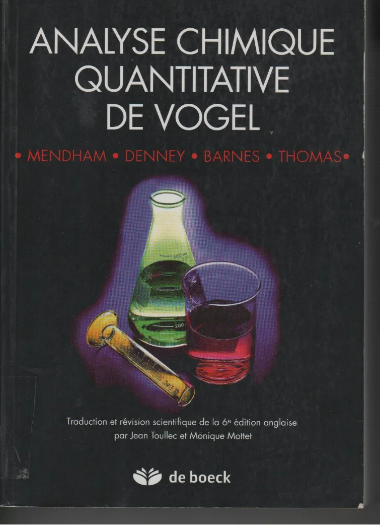 Couverture de Analyse chimique quantitative de Vogel