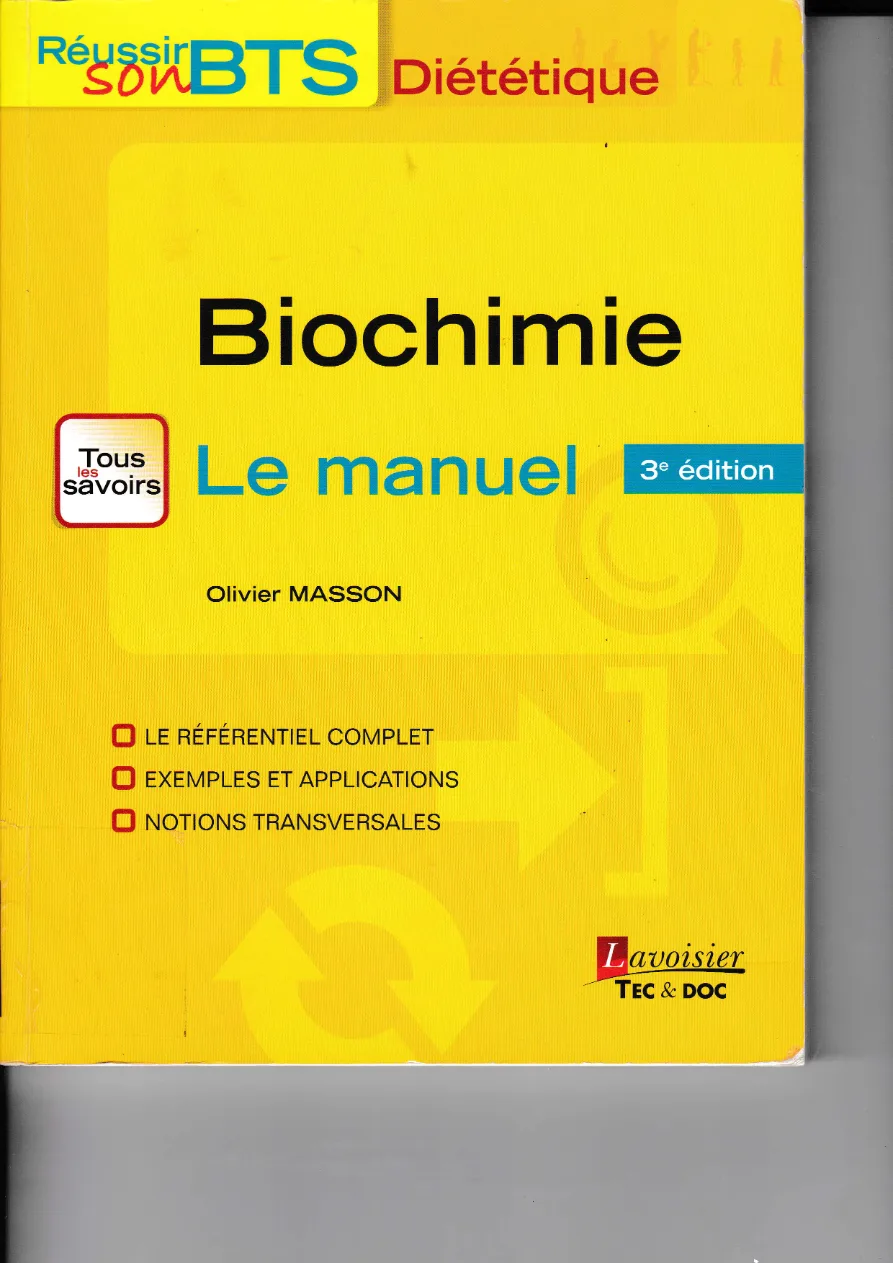 Couverture de Biochimie