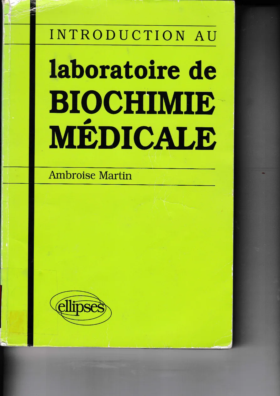 Couverture de Introduction au laboratoire de biochimie médicale