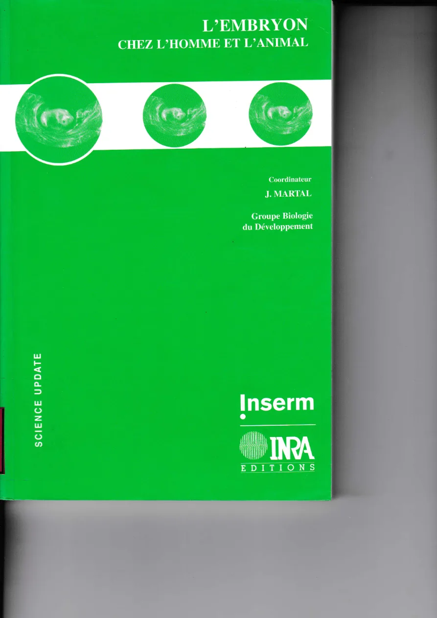 Couverture de L'embryon chez l'homme et l'animal