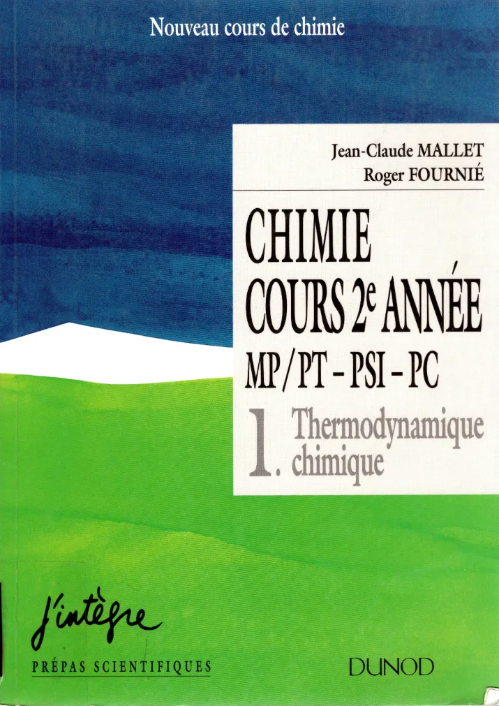 Couverture de Chimie, cours 2e année