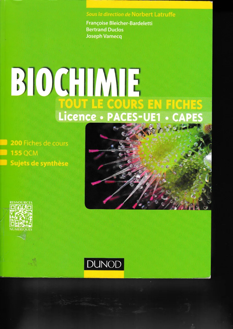 Couverture de Biochimie