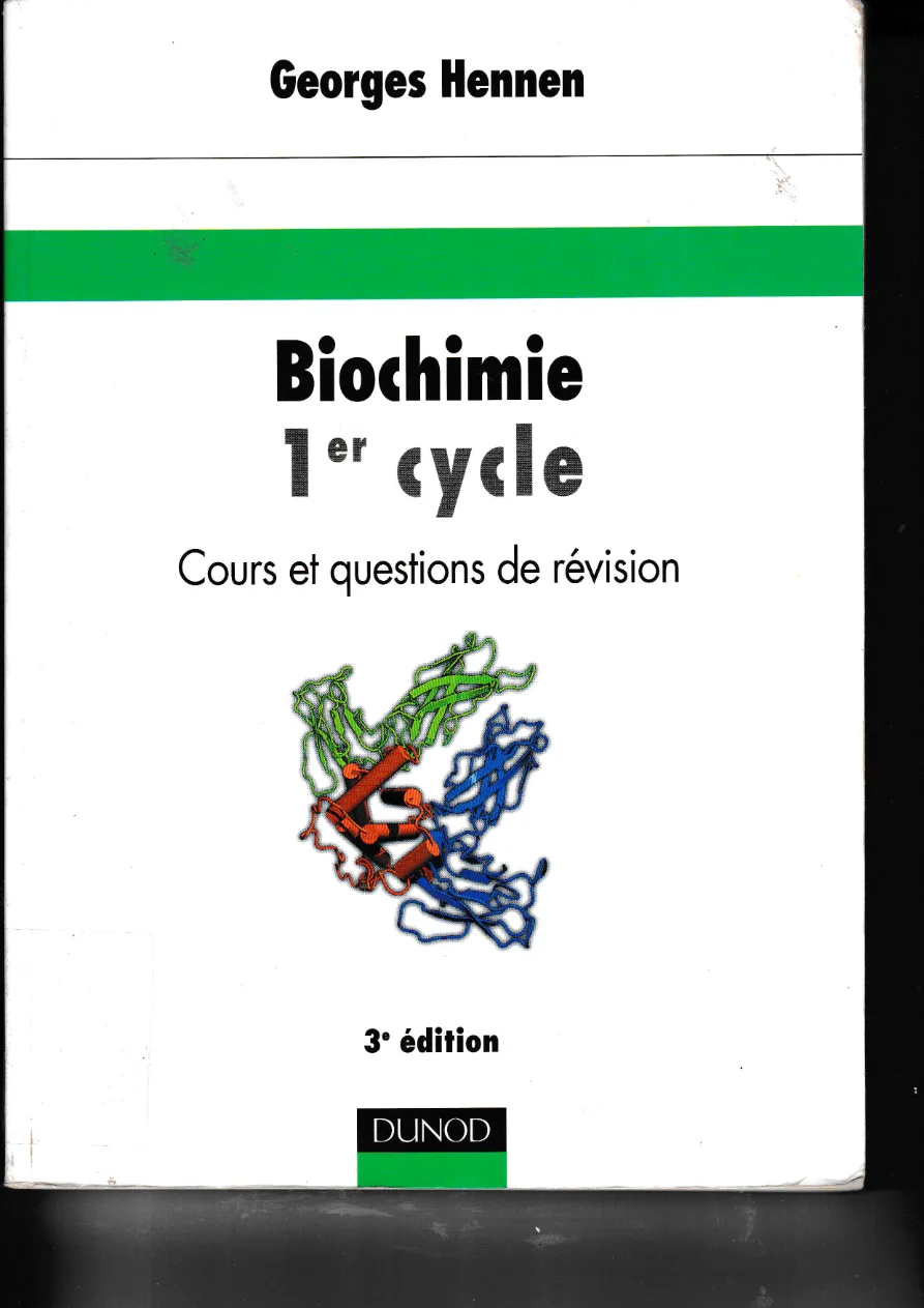 Couverture de Biochimie, 1er cycle
