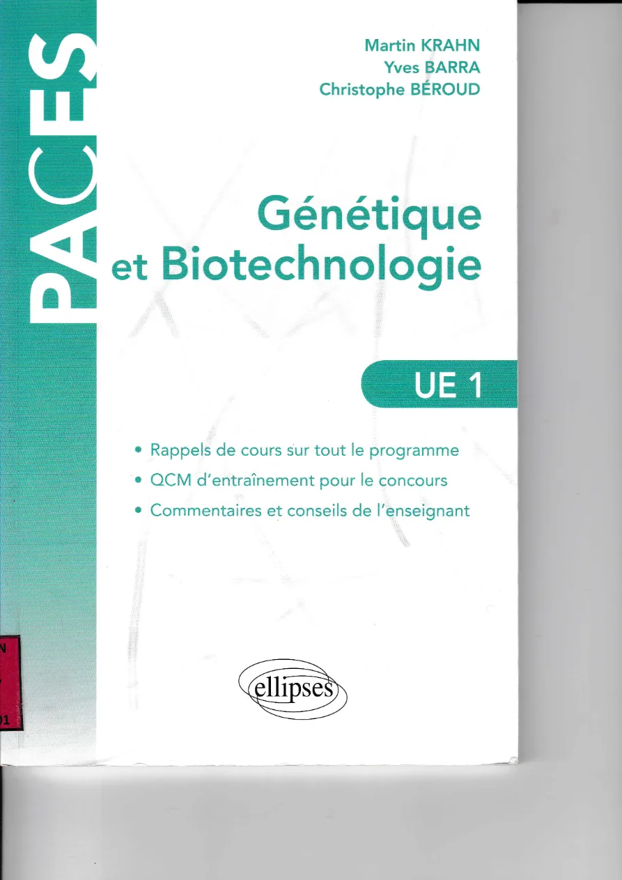 Couverture de Génétique et biotechnologie