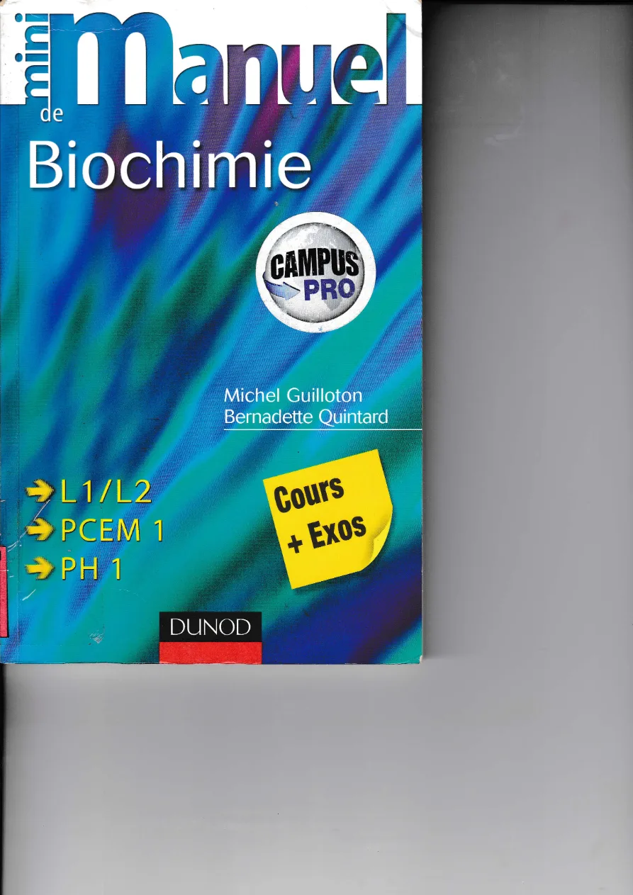 Couverture de Mini manuel de biochimie