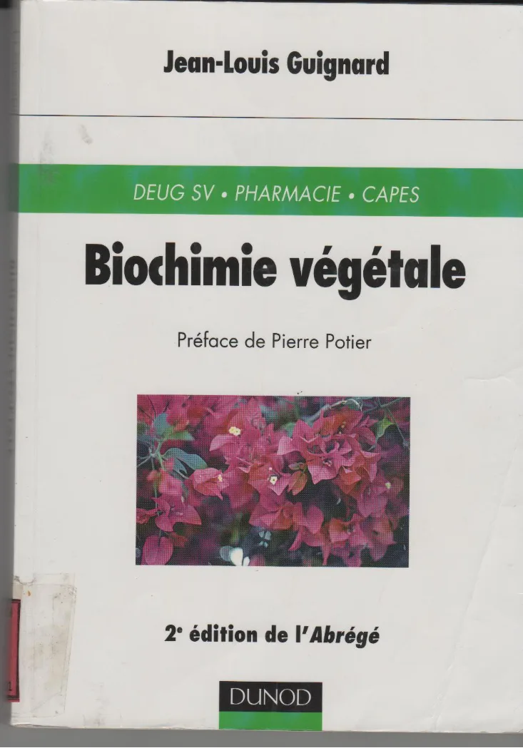 Couverture de Biochimie végétale