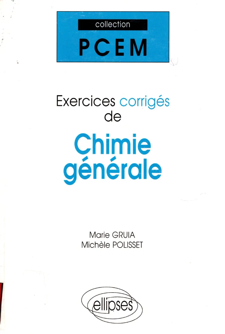 Couverture de Exercices corrigés de chimie générale