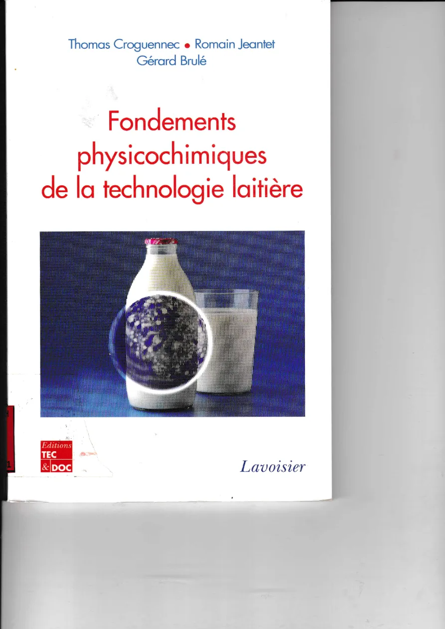 Couverture de Fondements physicochimiques de la technologie laitière
