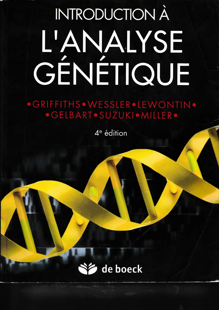 Couverture de Introduction à l'analyse génétique.