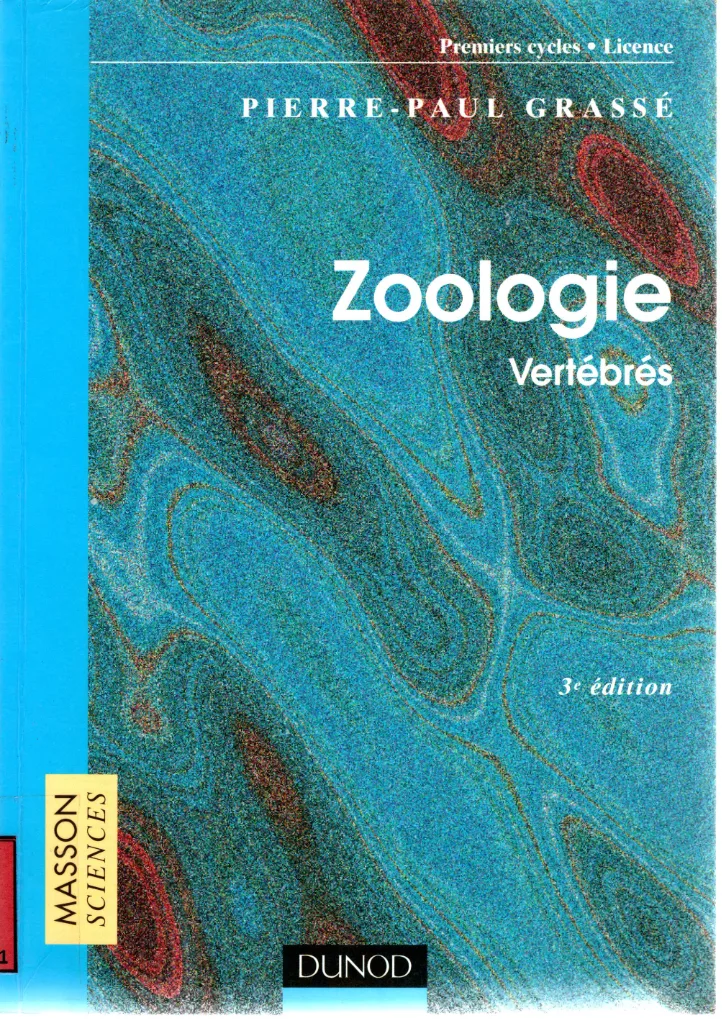 Couverture de Zoologie