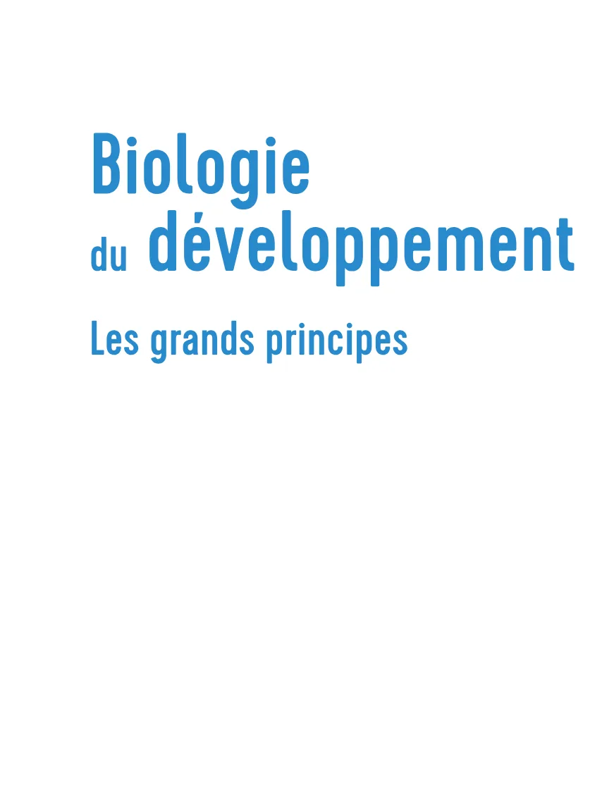 Couverture de Biologie du développement