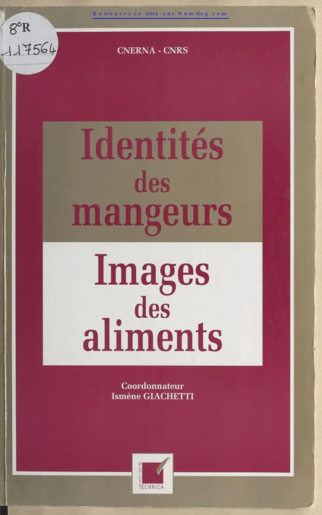 Couverture de Identités des mangeurs, images des aliments