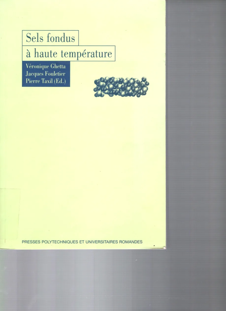 Couverture de Sels fondus à haute température.