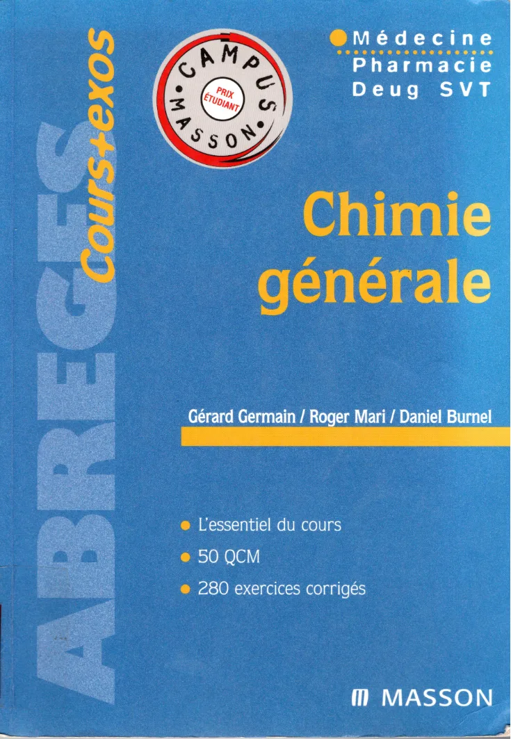 Couverture de Chimie générale