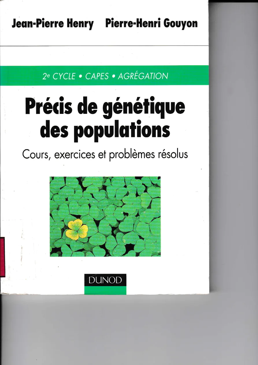 Couverture de Précis de génétique des populations