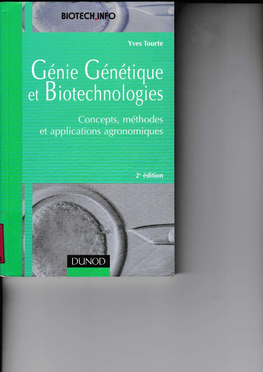 Couverture de Génie génétique et biotechnologies