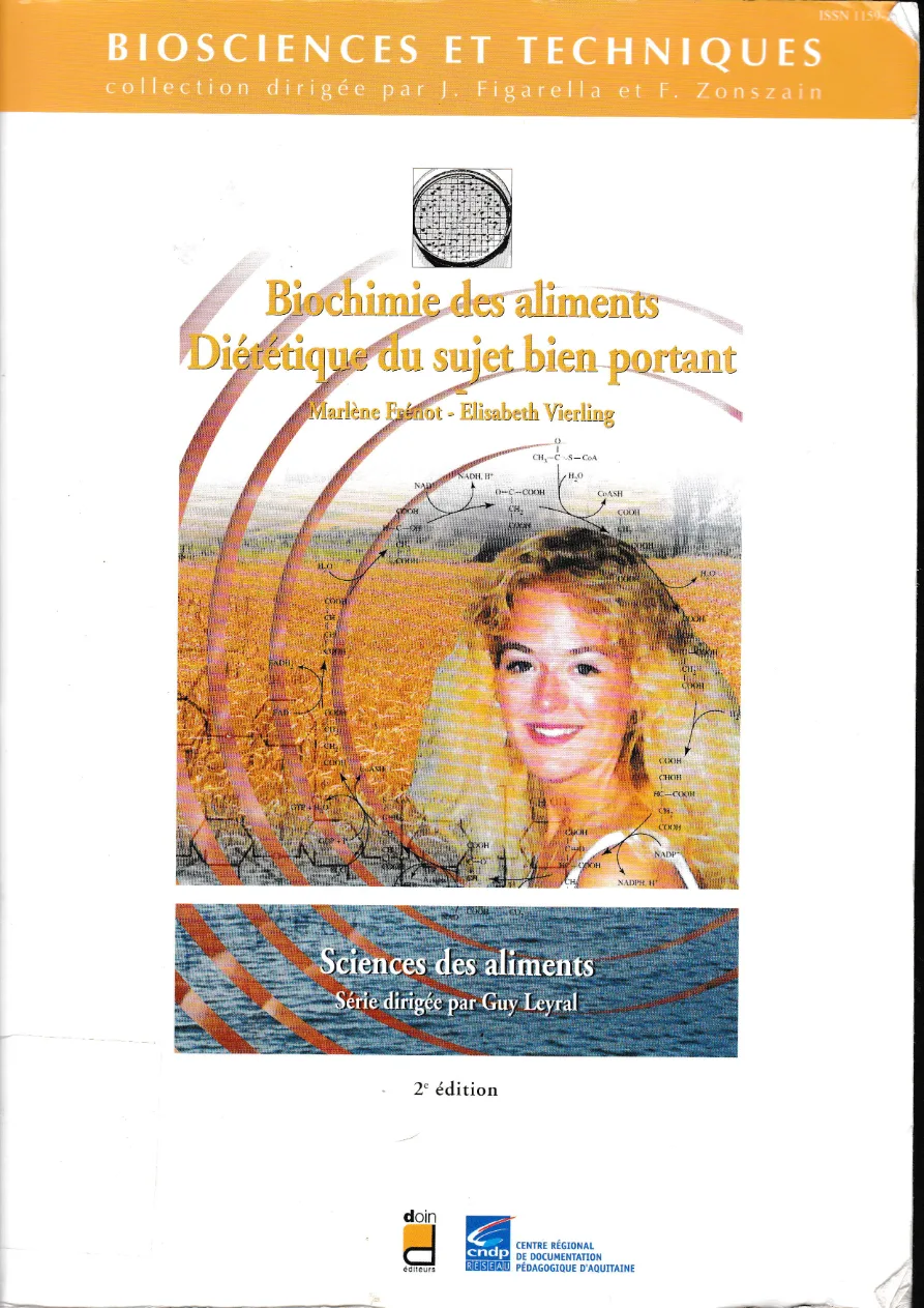 Couverture de Biochimie des aliments, diététique du sujet bien portant