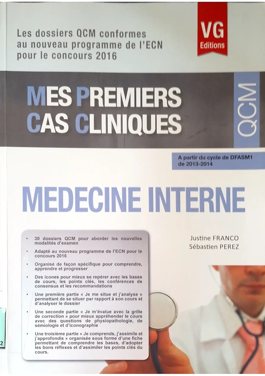 Couverture de MEDECINE INTERNE : Mes premiers cas cliniques.
