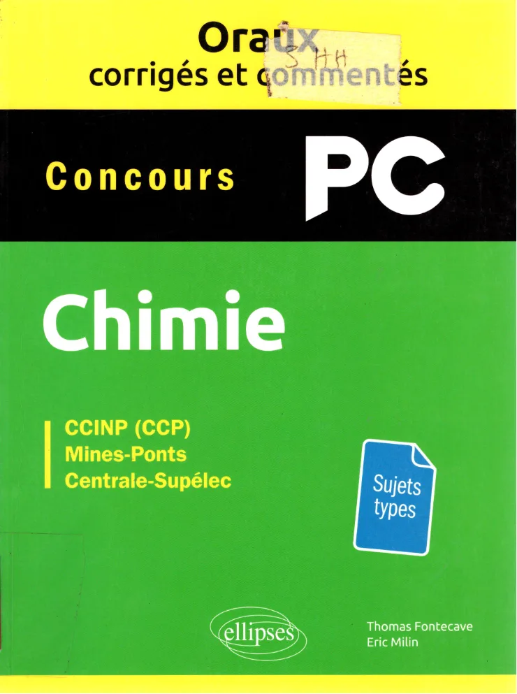 Couverture de Concour PC Chimie