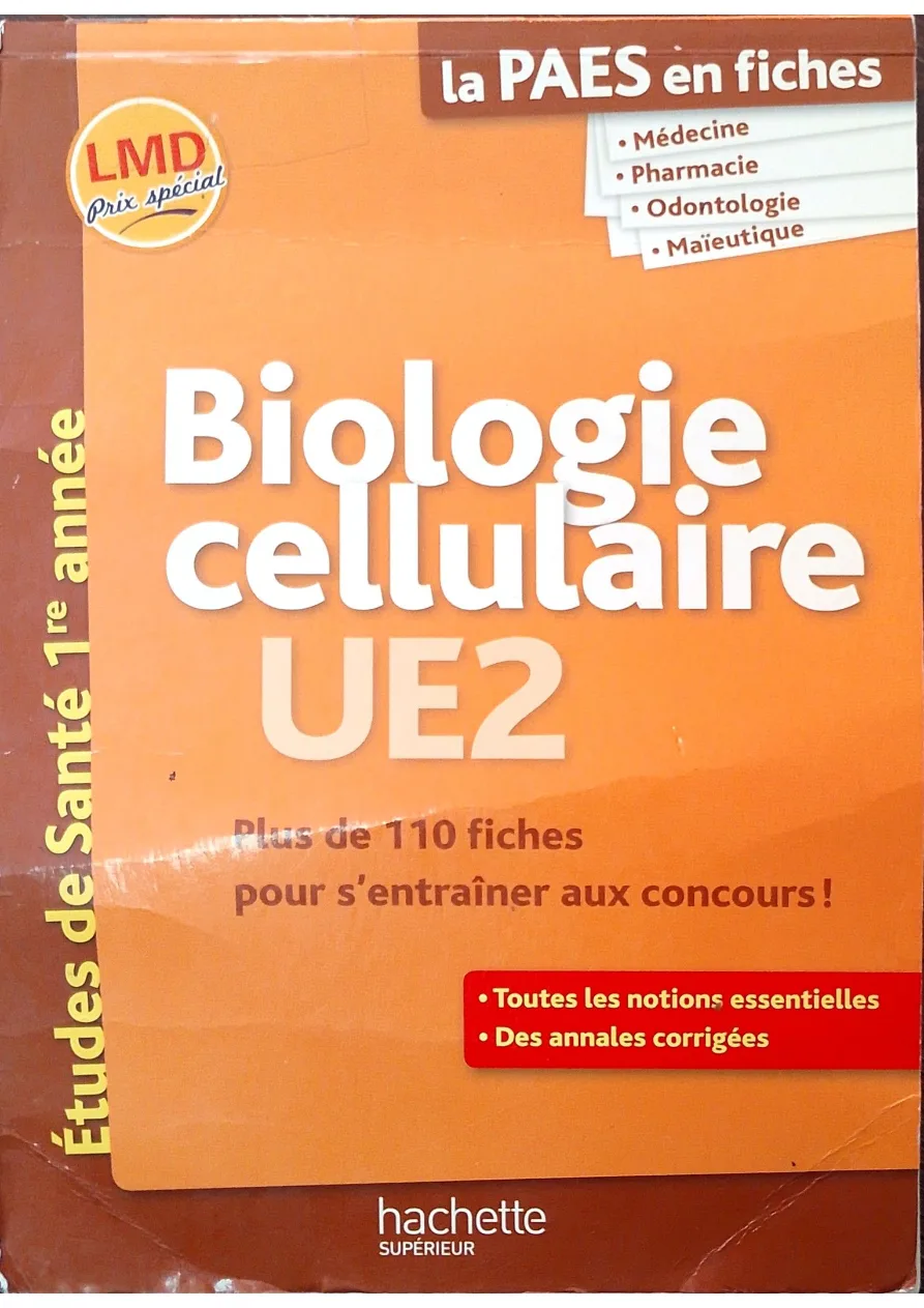 Couverture de Biologie cellulaire UE2 : plus de 110 fiches pour s’entraîner aux concours