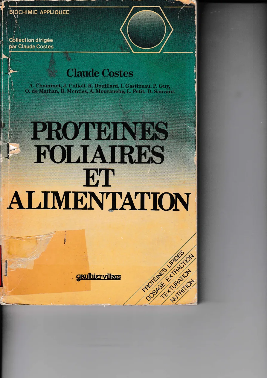 Couverture de Protéines foliaires et alimentation
