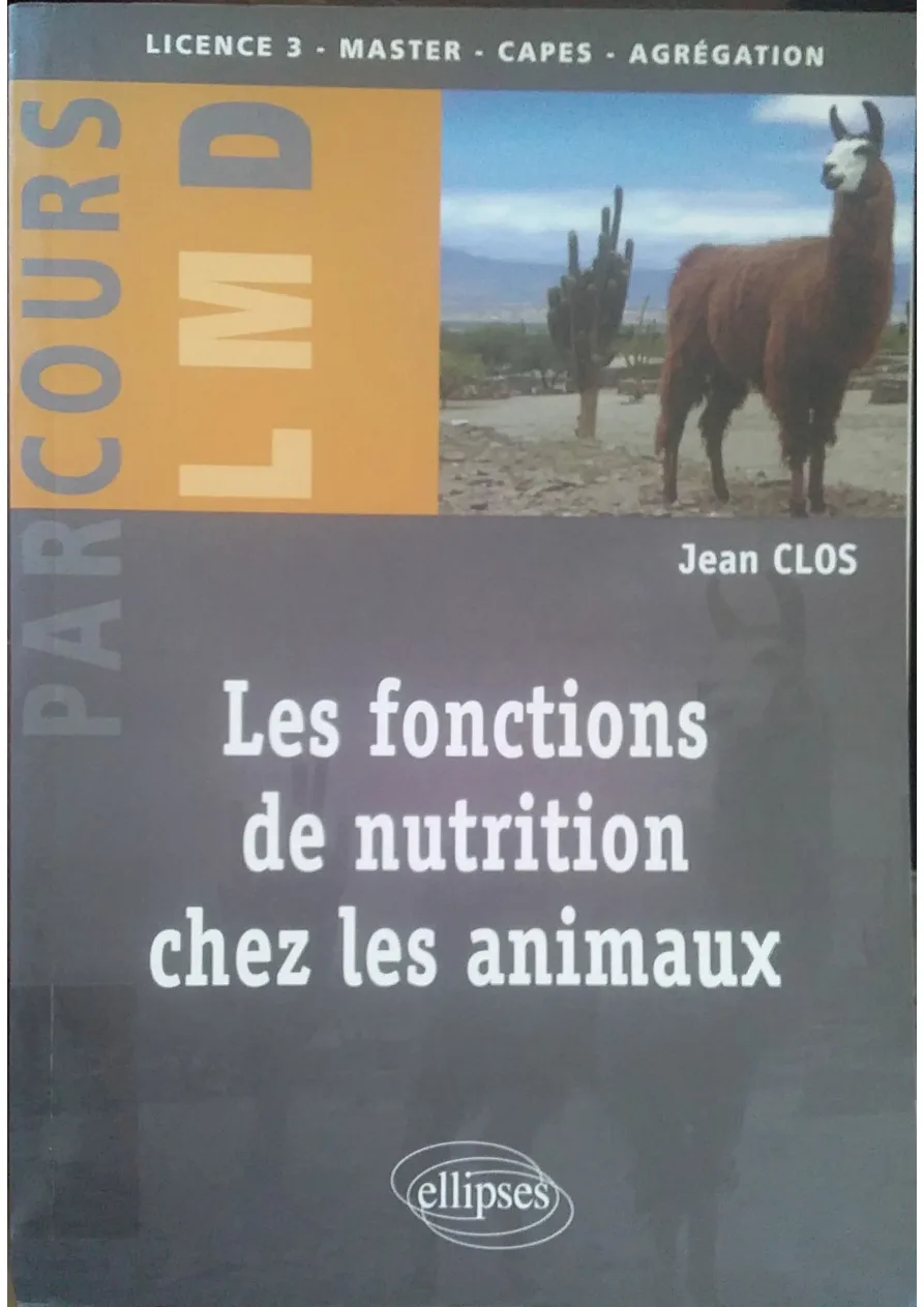 Couverture de Les fonctions de nutrition chez les animaux
