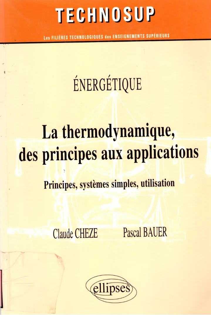 Couverture de La thermodynamique, des principes aux applications