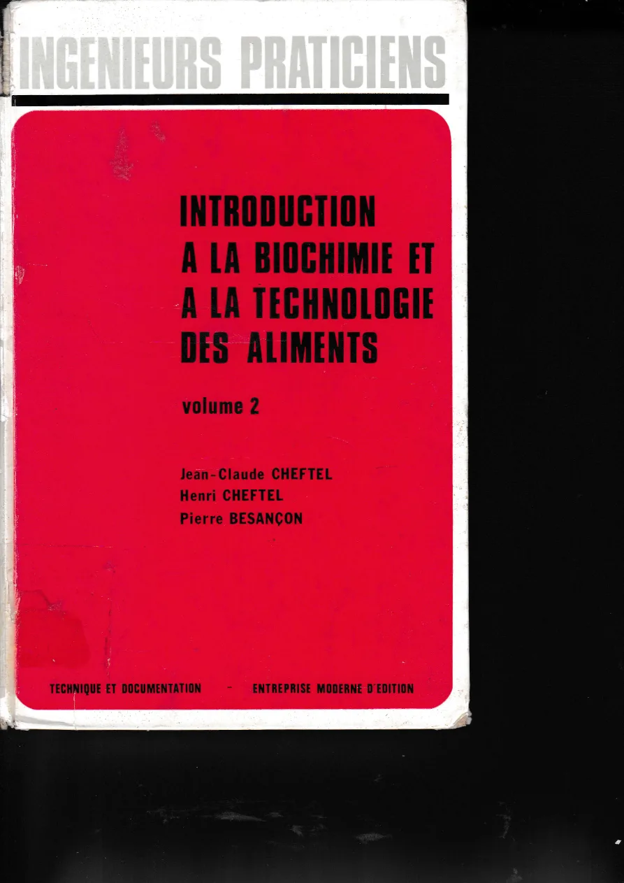 Couverture de Introduction à la biochimie et à la technologie des aliments