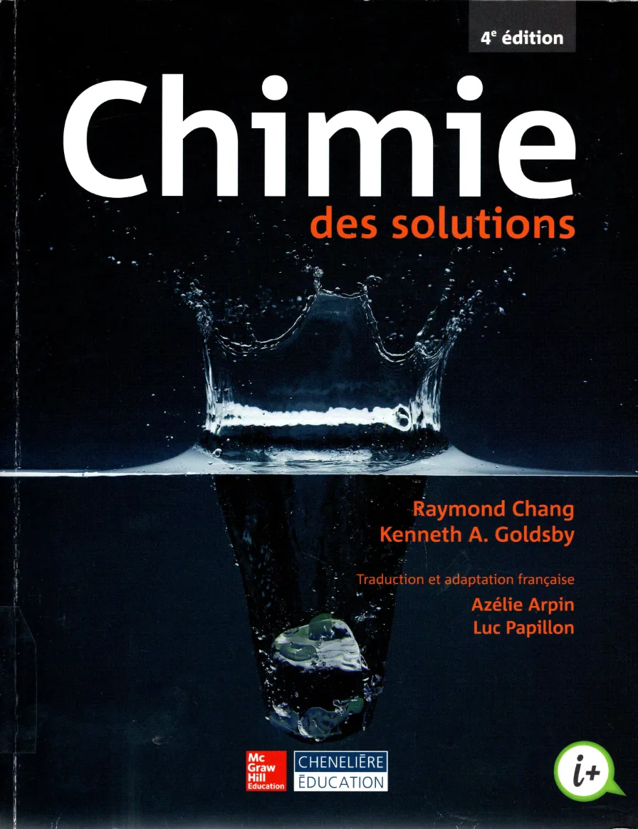 Couverture de Chimie des solutions