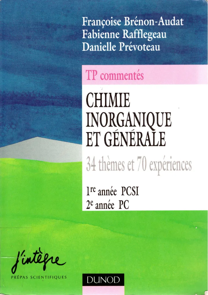 Couverture de Chimie inorganique et générale