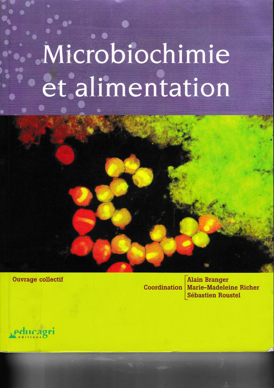 Couverture de Microbiochimie et alimentation