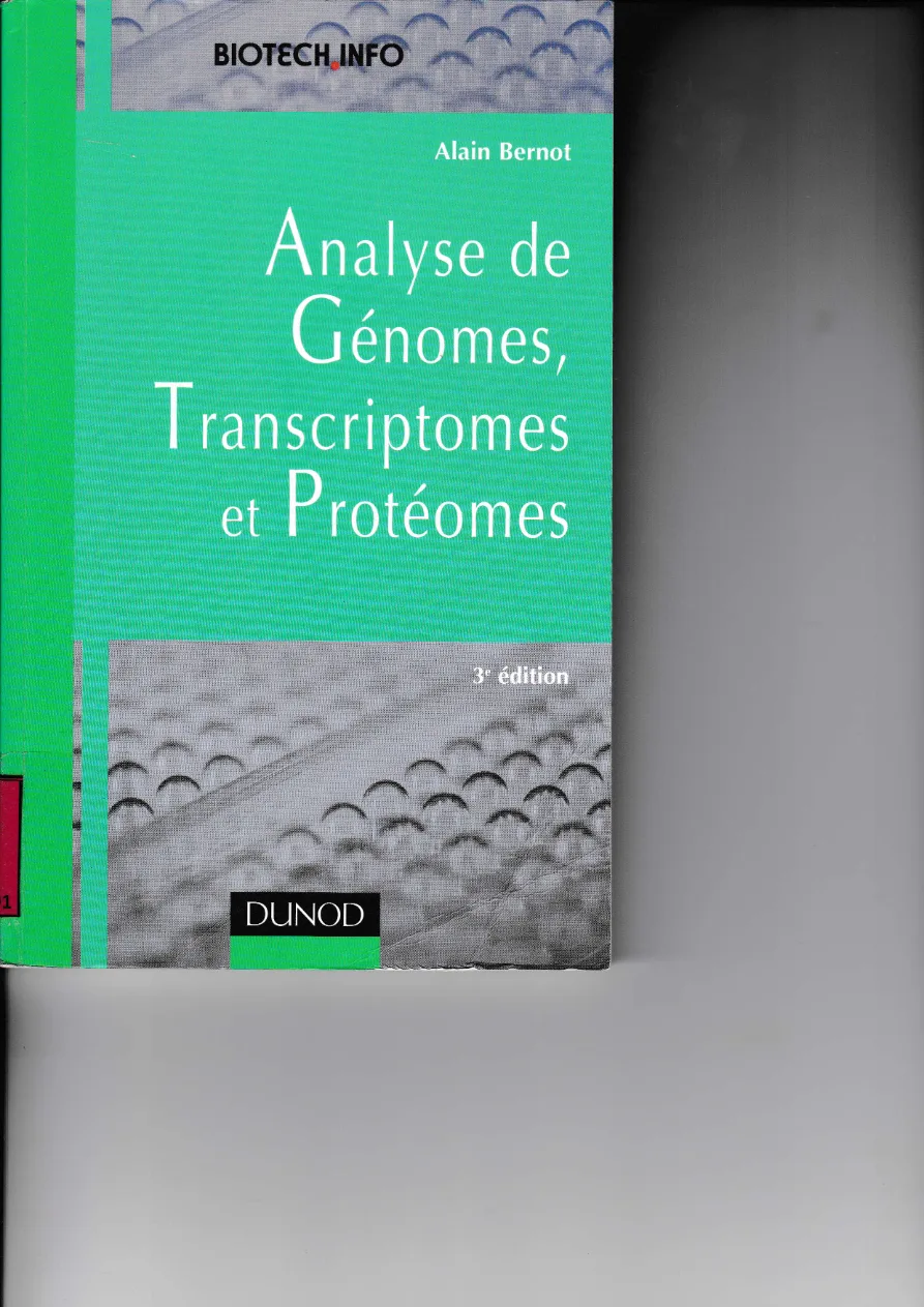 Couverture de Analyse des génomes, transcriptomes et protéomes