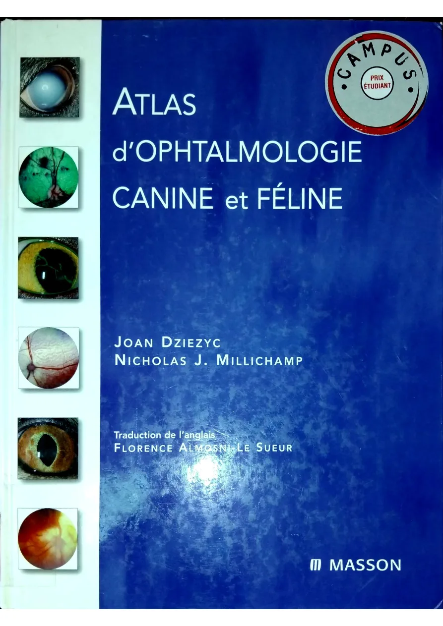 Couverture de Atlas d'ophtalmologie canine et féline