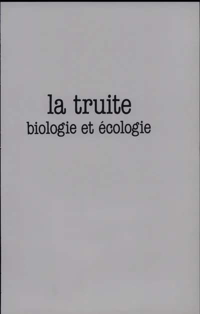 Couverture de La truite