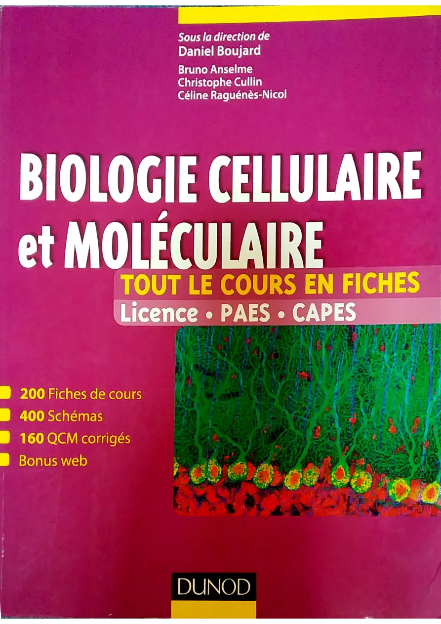 Couverture de Biologie cellulaire et moléculaire ; tout le cours en fiches LPC