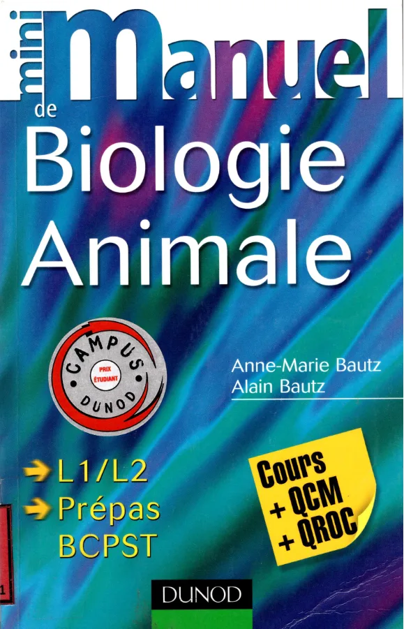 Couverture de Mini manuel de biologie animale