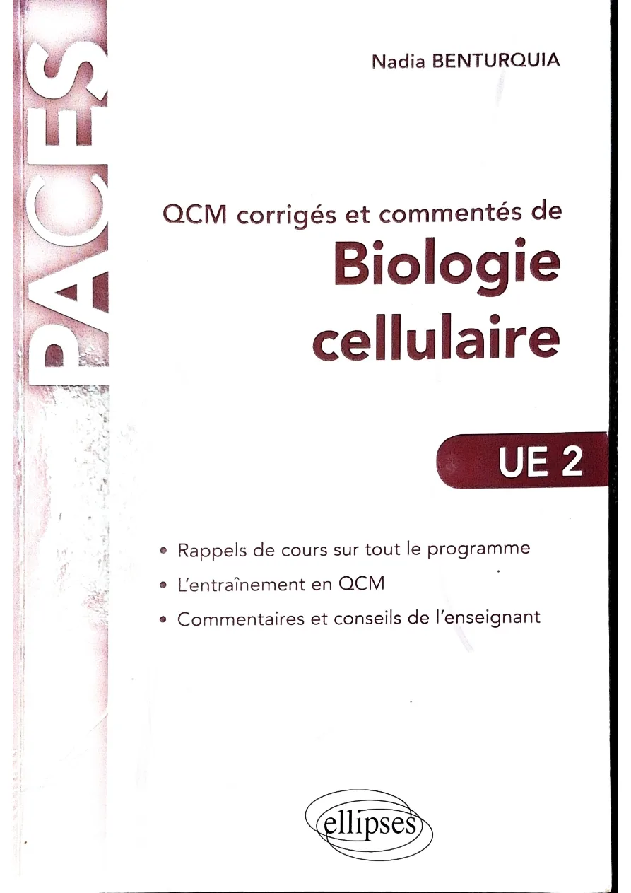 Couverture de QCM corrigées et commentées Biologie cellulaire UE2