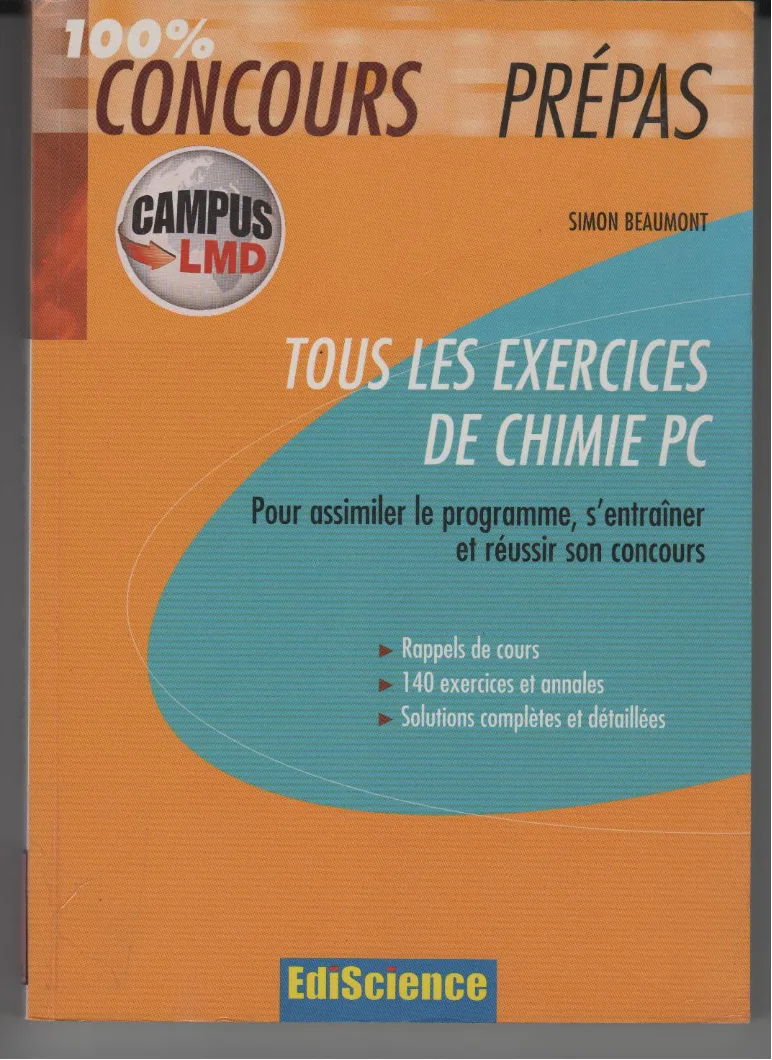 Couverture de Tous les exercices de chimie PC
