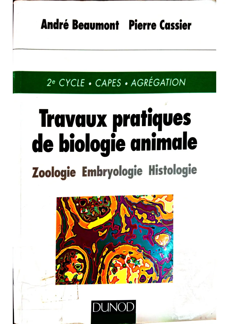 Couverture de Travaux pratiques de biologie animale