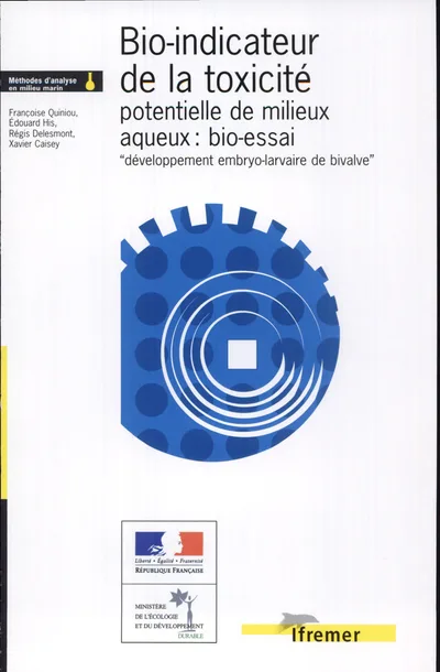 Couverture de Bio-indicateur de la toxicité potentielle de milieux aqueux