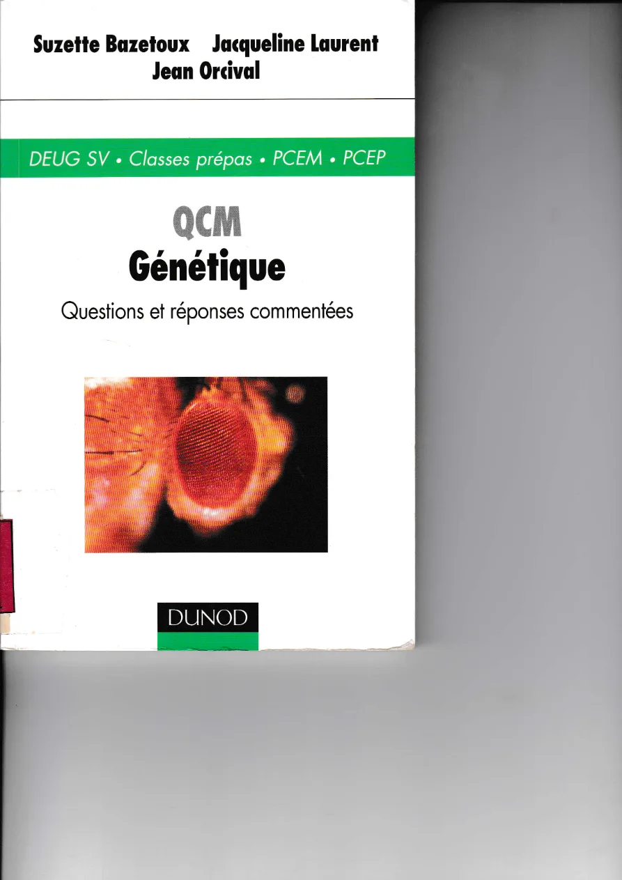 Couverture de Qcm génétique