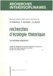 Couverture de Recherches d'écologie théorique