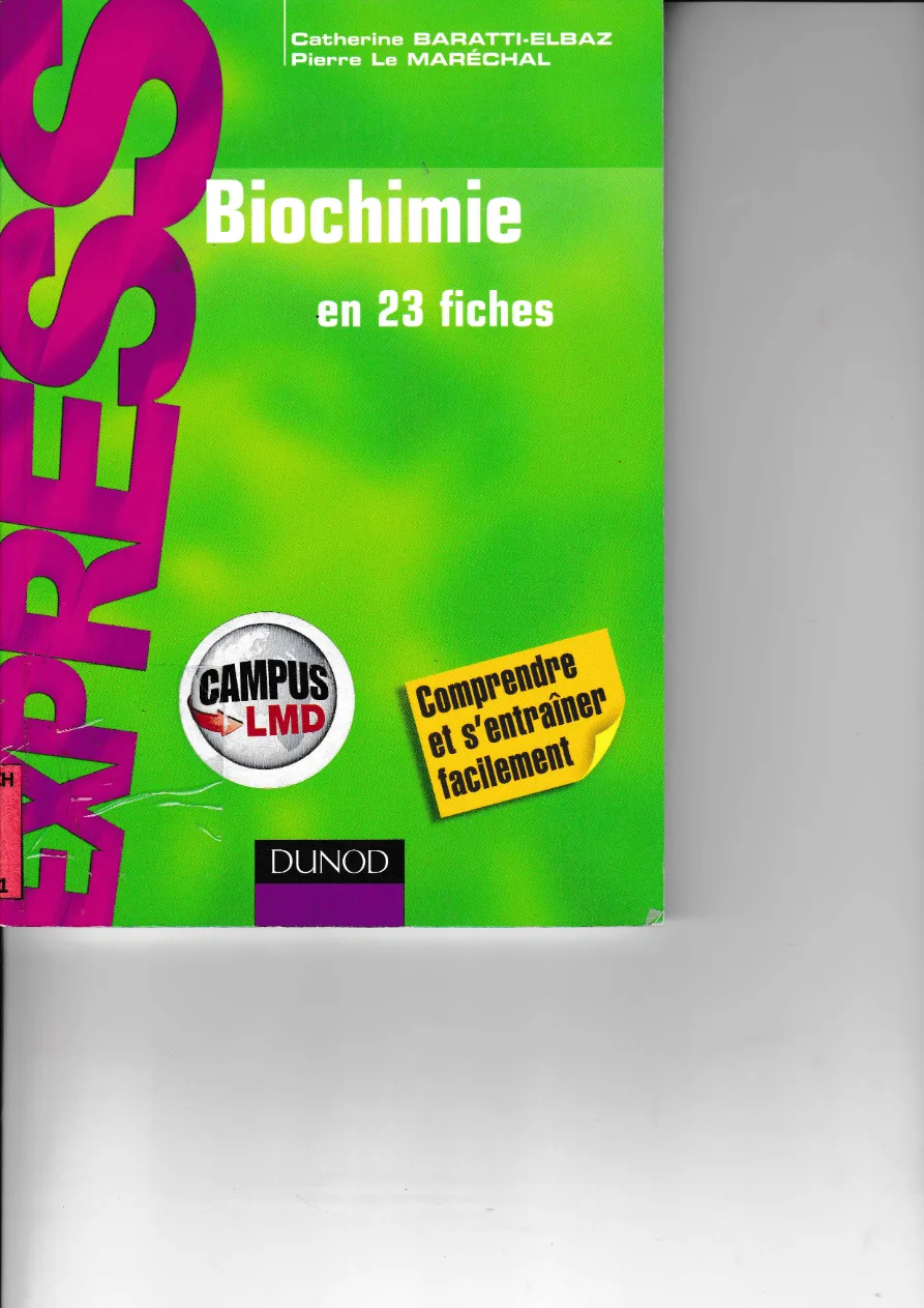 Couverture de Biochimie en 23 fiches