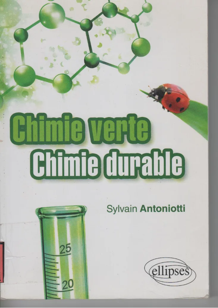 Couverture de Chimie verte, chimie durable