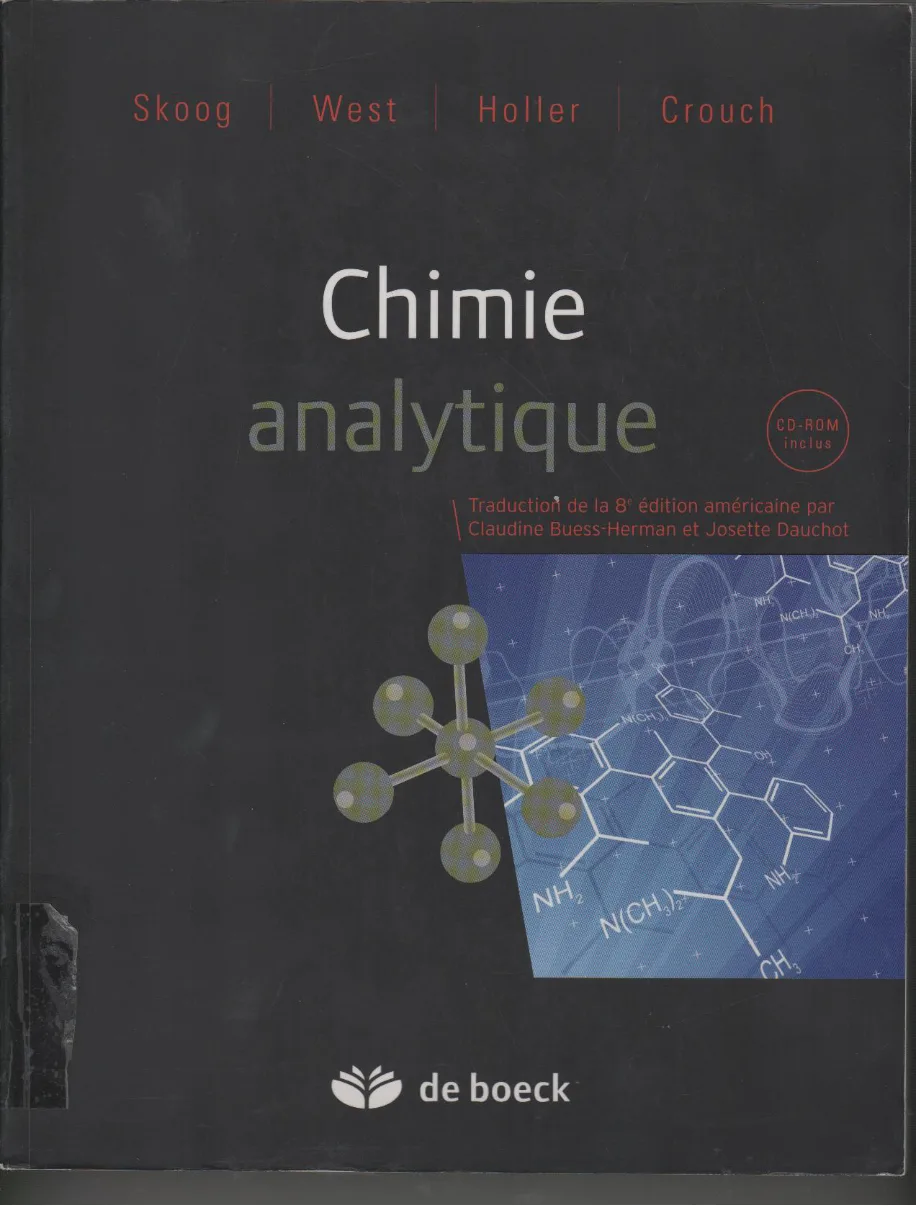 Couverture de Chimie analytique