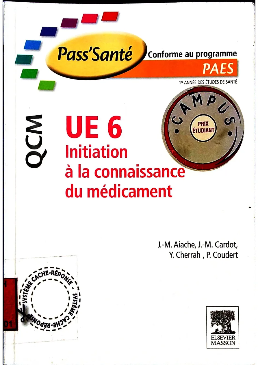 Couverture de UE6 Initiation à la connaissance du médicament
