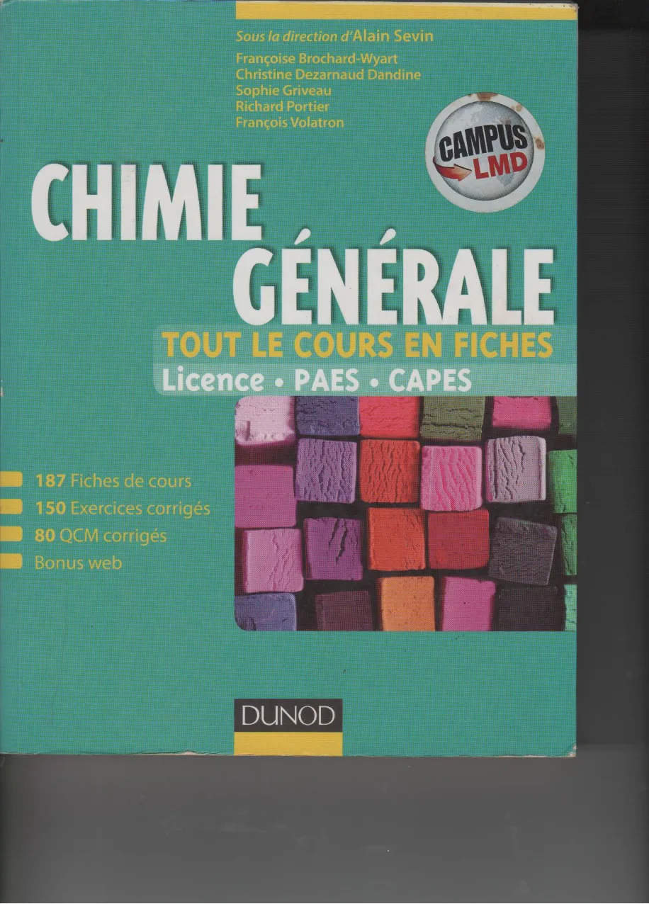 Couverture de Chimie générale