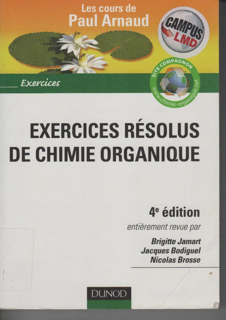 Couverture de Exercices résolus de chimie organique