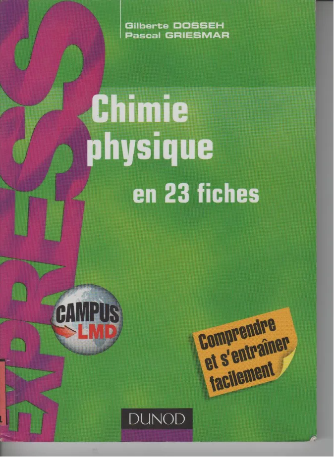 Couverture de Chemie physique en 23 fiches