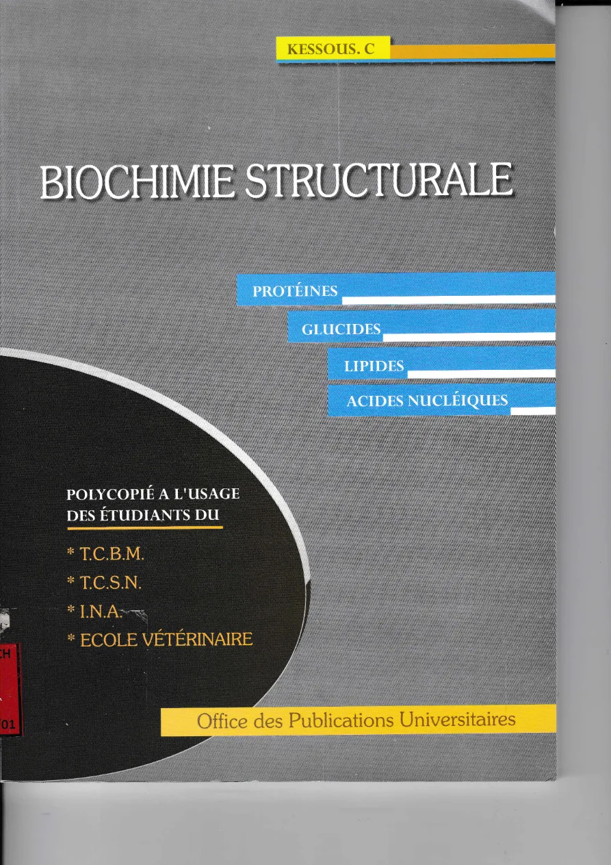 Couverture de Biochimie structurale.